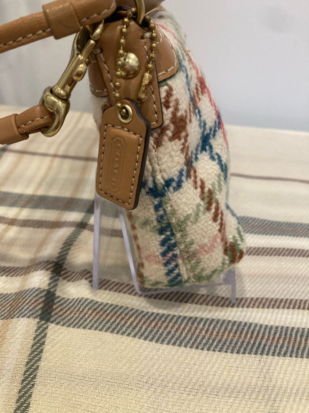 Coach Hampton Plaid Wool Tattersall Wristlet Clutch Wallet - Picture 4 of 11